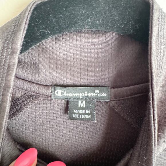 Champion Iowa Hawkeye Grey + Black Quarter Zip Pullover - Medium - Picture 2 of 6